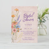 Boho Wildblume Bridal, Babydusche, Geburtstag JA Einladung (Stehend Vorderseite)
