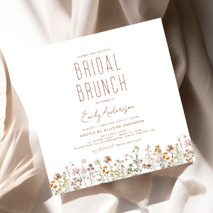 Boho Wildblume Bridal Brunch Brautparty Einladung