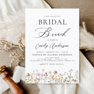 Boho Wildblume Bridal Brunch Brautparty Einladung