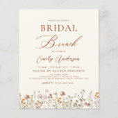Boho Wildblume Bridal Brunch Einladung (Vorderseite)