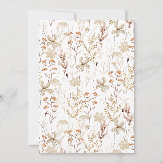 Boho Wildblume Bridal Dusche Einladung (Rückseite)