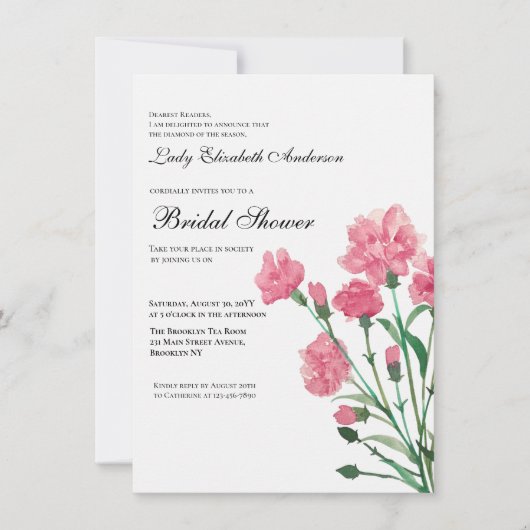 Boho Wildblume Bridal Dusche Einladung (Vorderseite)