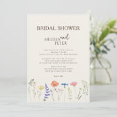 Boho Wildblume Bridal Dusche Einladung (Stehend Vorderseite)