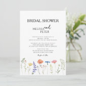 Boho Wildblume Bridal Dusche Einladung (Stehend Vorderseite)