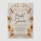 Boho Wildblume Bridal Dusche Einladung (Vorderseite)