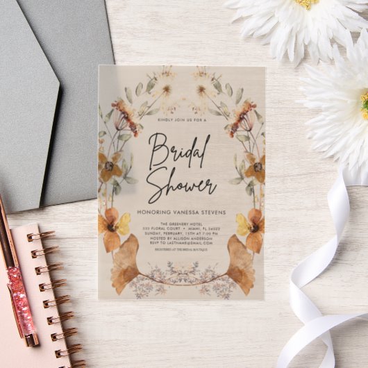 Boho Wildblume Bridal Dusche Einladung (Hochzeit)
