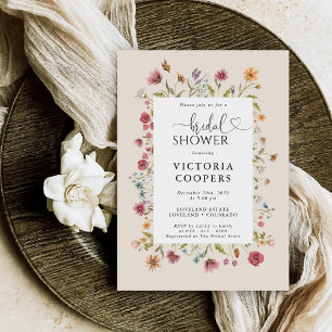 Boho Wildblume Bridal Dusche Einladung