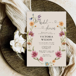 Boho Wildblume Bridal Dusche Einladung