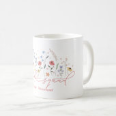 Boho Wildblume Bride Squad Kaffeetasse (VorderseiteRechts)