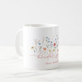Boho Wildblume Bride Squad Kaffeetasse (Vorderseite Links)