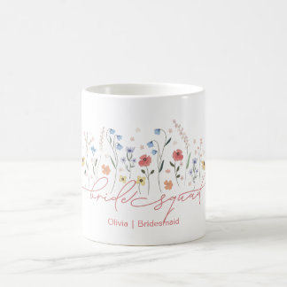 Boho Wildblume Bride Squad Kaffeetasse