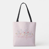 Boho Wildblume Bride Squad Tasche (Rückseite)
