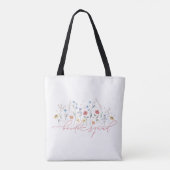Boho Wildblume Bride Squad Tasche (Rückseite)