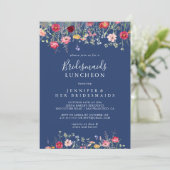 Boho Wildblume Bridesmaids Luncheon Dusche Einladung (Stehend Vorderseite)
