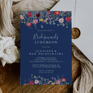 Boho Wildblume Bridesmaids Luncheon Dusche Einladung