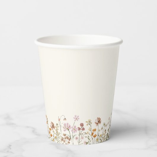 Boho Wildblume Brunch & Bubbly Brautparty Pappbecher (Rückseite)
