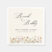 Boho Wildblume Brunch & Bubbly Brautparty Serviette (Vorderseite)