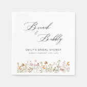 Boho Wildblume Brunch & Bubbly Brautparty Serviette (Vorderseite)