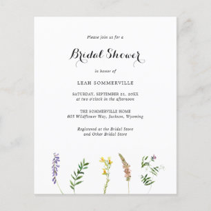 Boho Wildblume Budget Bridal Dusche Einladung
