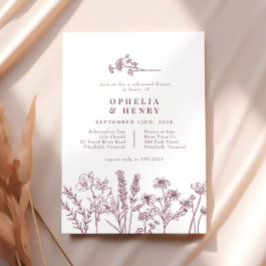 Boho Wildblume Burgundy Hochzeit Probe Dinner Einladung