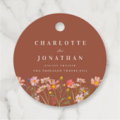 Boho Wildblume Burnt Orange Wedding Vielen Dank Geschenkanhänger (Vorderseite)