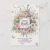Boho Wildblume Butterflies Diapper Raffle Begleitkarte (Vorderseite)