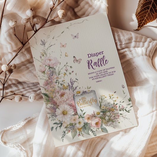 Boho Wildblume Butterflies Diapper Raffle Begleitkarte