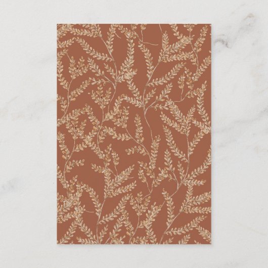 Boho Wildblume Butterfly Blumenzettel - Details zu Begleitkarte (Rückseite)