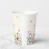 Boho Wildblume Butterfly Brautparty Pappbecher (Links)