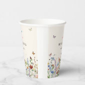 Boho Wildblume Butterfly Brautparty Pappbecher (Rechts)