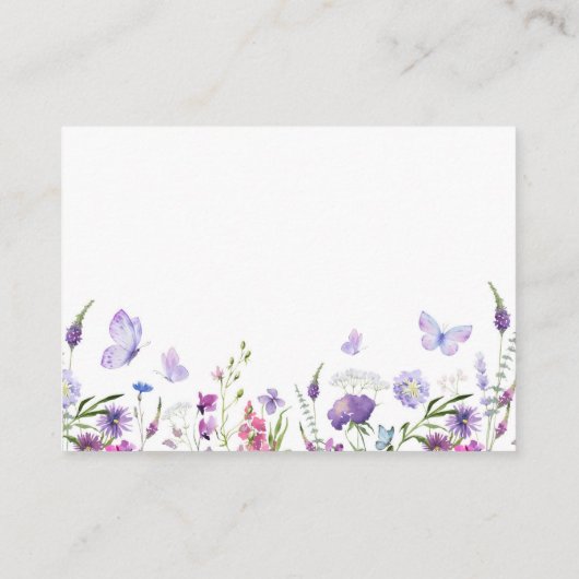 Boho Wildblume Butterfly Display Showkarte Begleitkarte (Rückseite)
