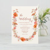 Boho Wildblume Butterfly Earthy Tones Einladung (Stehend Vorderseite)