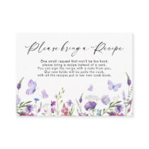 Boho Wildblume Butterfly-Rezept-Karte