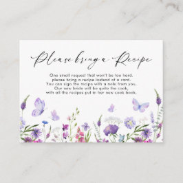 Boho Wildblume Butterfly-Rezept-Karte Begleitkarte