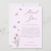 Boho Wildblume Butterfly Wedding Dankeskarte (Vorderseite)