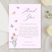 Boho Wildblume Butterfly Wedding Dankeskarte