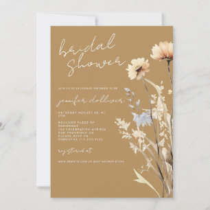 Boho Wildblume Chic Brautparty Einladung