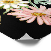 Boho Wildblume Chic Floral Wreath Cards Poster (Ecke)