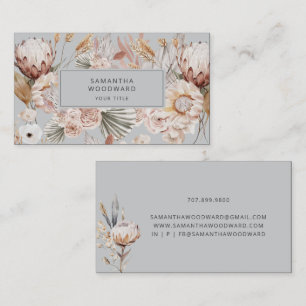 Boho Wildblume Cream Terracotta Grau Beruflich Visitenkarte