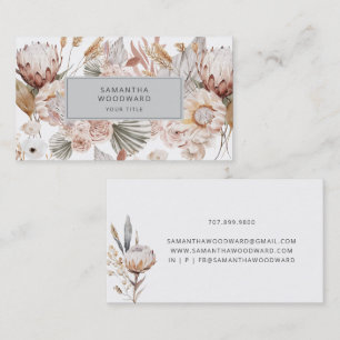 Boho Wildblume Creme Terracotta Beruflich Visitenkarte