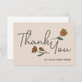 Boho Wildblume Custom Flat Vielen Dank Dankeskarte (Vorne/Hinten)