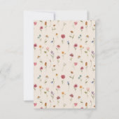 Boho Wildblume Danke, Card Dankeskarte (Rückseite)