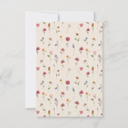 Boho Wildblume Danke, Card Dankeskarte (Rückseite)