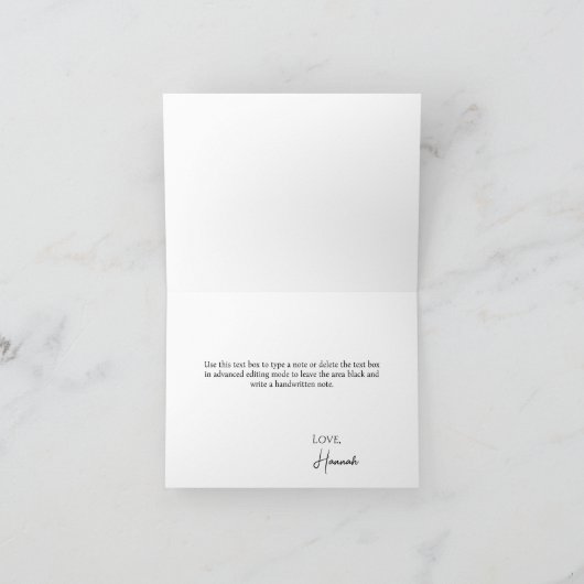 Boho Wildblume Dankeskarte (Innenseite)