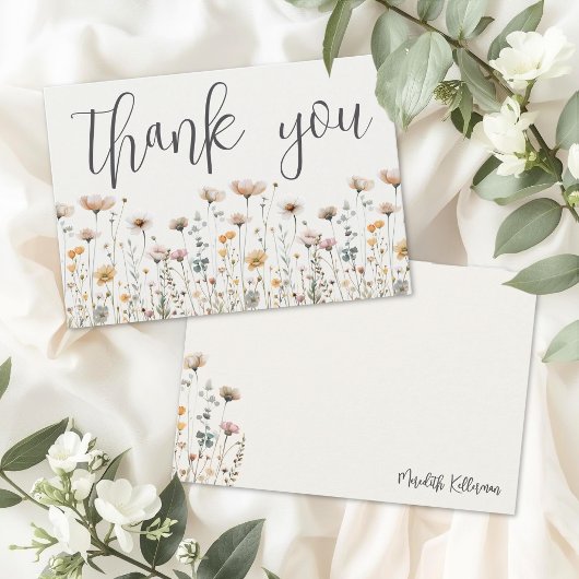 Boho Wildblume Dankeskarte