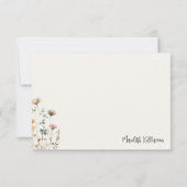 Boho Wildblume Dankeskarte (Rückseite)