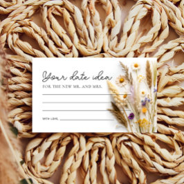 Boho Wildblume Date Night Ideas Begleitkarte