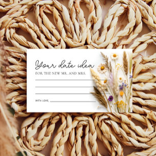 Boho Wildblume Date Night Ideas Begleitkarte