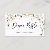 Boho Wildblume Diaper Raffelkarte Visitenkarte (Vorderseite)