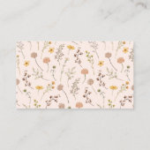 Boho Wildblume Diaper Raffle Babydusche Begleitkarte (Rückseite)